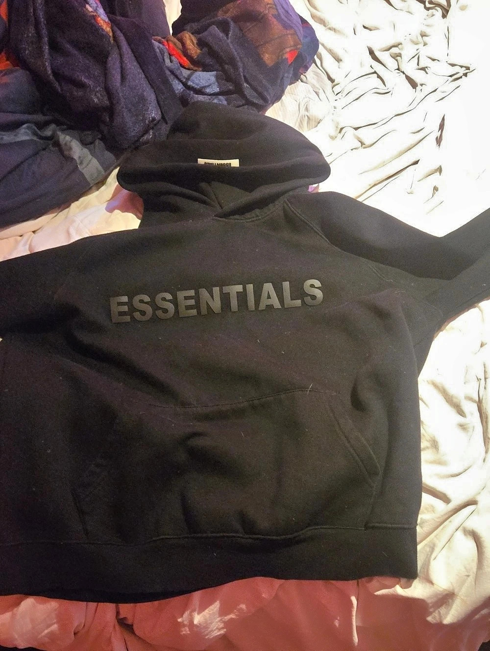 Fear of God Essentials hoodie Logo Hoodie Black Size Large